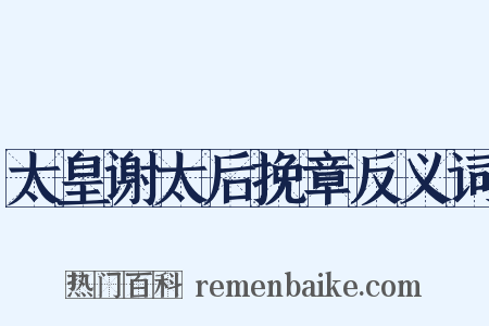 太皇谢太后挽章反义词是什么意思的图片